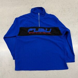 FUBU Men's Blue Half-Zip Sweater
